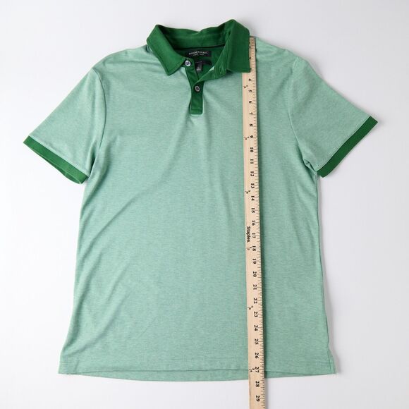 Banana Republic Mens L Slim Fit Polo Shirt Green Luxury Touch Short Sleeve *hole - Picture 4 of 9